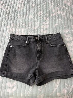 wild fable Washed Black High-Rise Denim Shorts